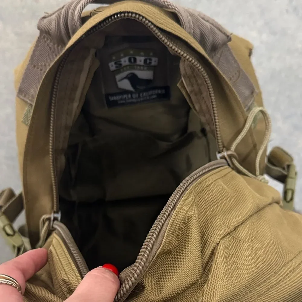 Military-Style Tactical Backpack in Tan - Durable Everyday Carry
